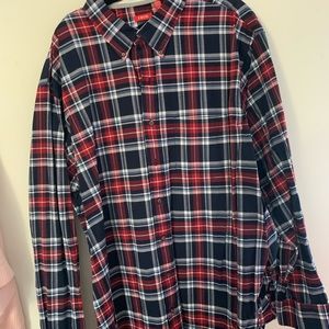 Men’s big and tall long sleeve button front shirt